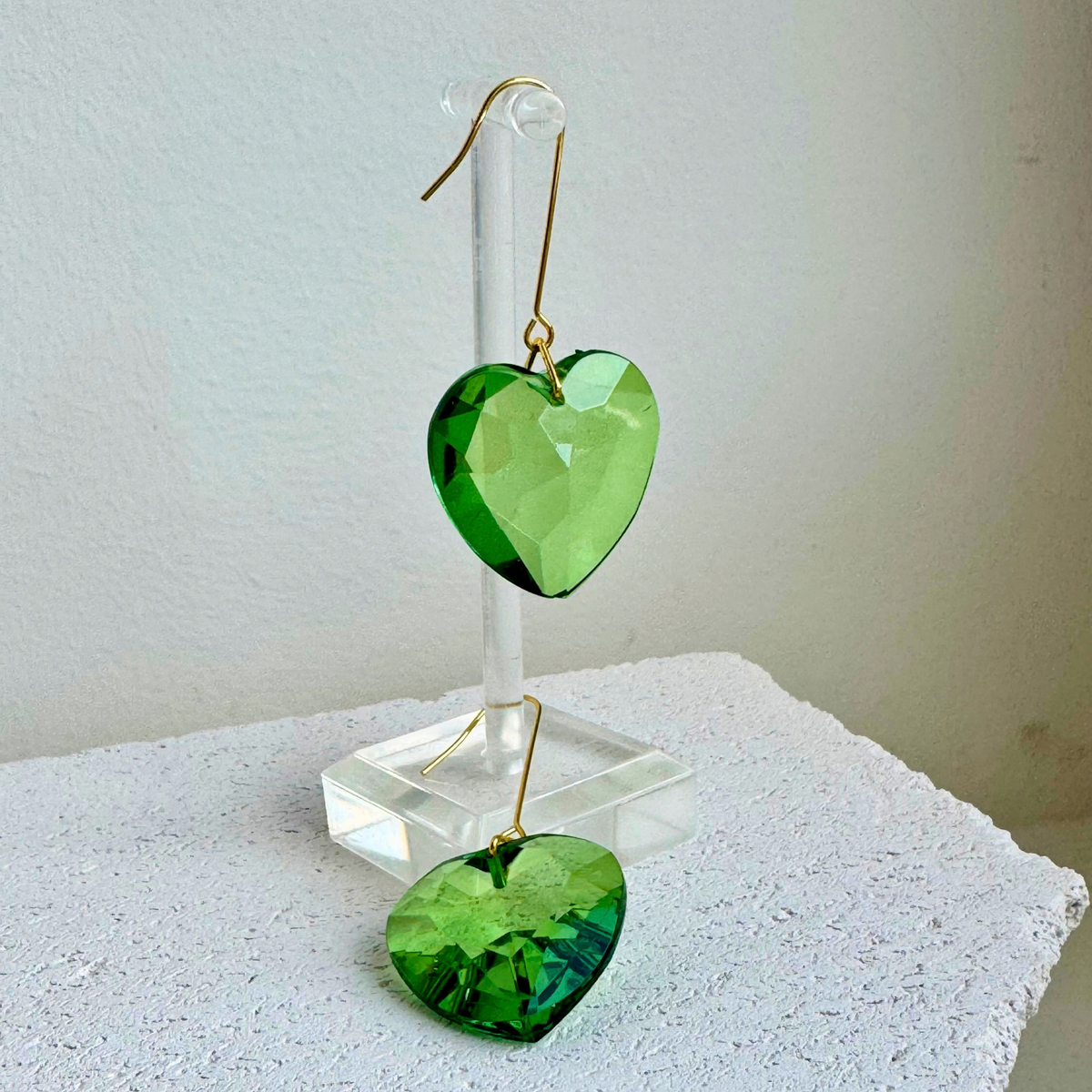 Heartdrop Hjerteøreringe – Græsgrøn