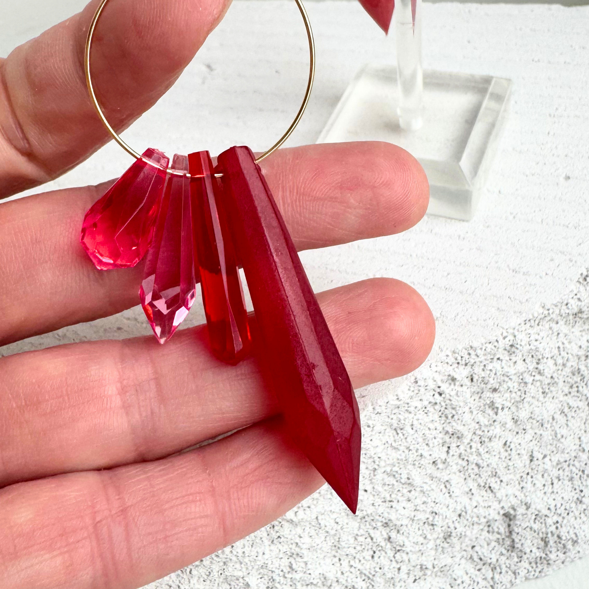 Ruby Shard Hoops