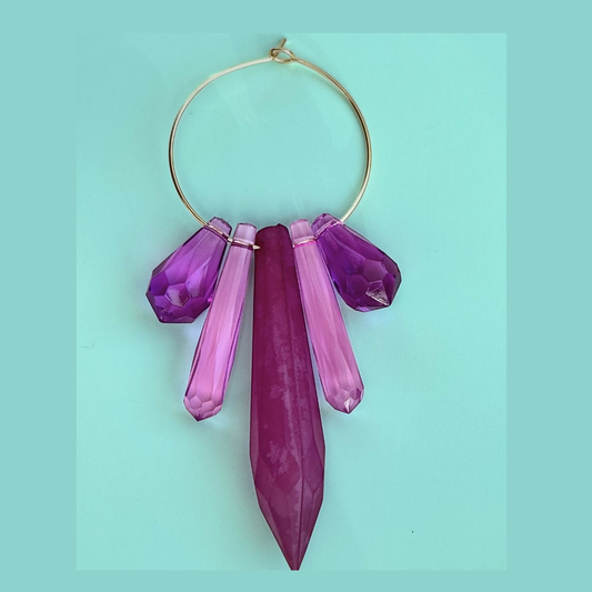 Lilla Pop Hoops – Spidse akrylperler i lilla