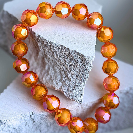 Orange bead in bead halskæde i akryl – BIYAcolour