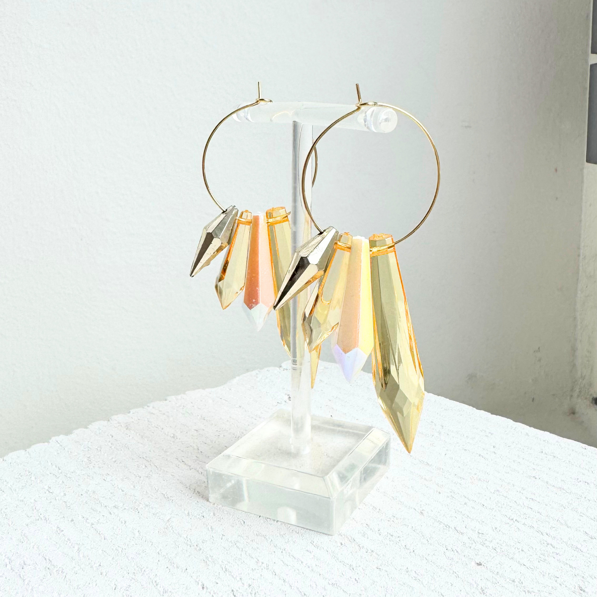 Champagne Shard Hoops