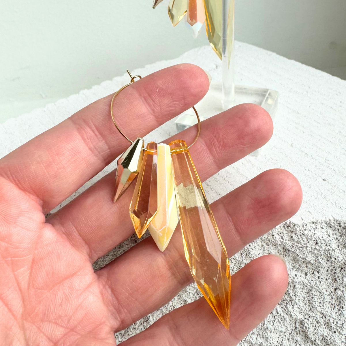 Champagne Shard Hoops