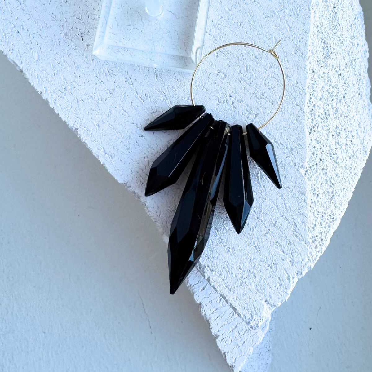 Sort Diamant Hoops